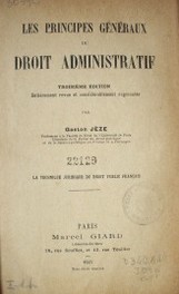 Les principes généraux du droit administratif