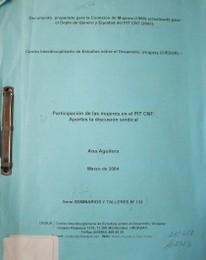 Participación de las mujeres en el PIT CNT : aportes la discusión sindical