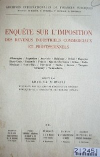 Enquete sur l'imposition : des revenus industriels commerciaux et professionnels