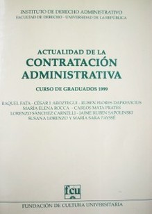 Actualidad de la contratación administrativa