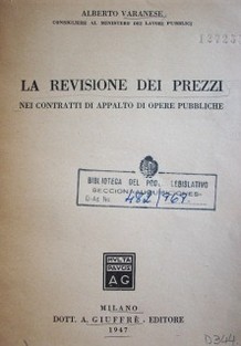 La revisione dei prezzi nei contratti di appalto di opere pubbliche