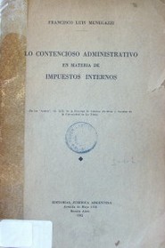 Lo Contencioso Administrativo en materia de impuestos internos