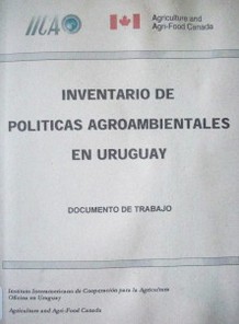 Inventario de políticas agroambientales en Uruguay : documento de trabajo