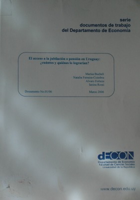 El acceso a la jubilación o pensión en Uruguay : ¿cuántos y quiénes lo lograrían?