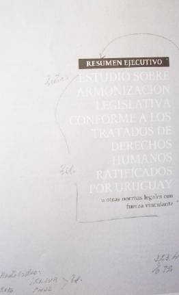 Estudio sobre armonización legislativa conforme a los tratados de derechos humanos ratificados por Uruguay y otras normas legales con fuerza vinculante : Resumen ejecutivo