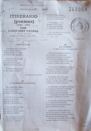 Itinerario : (poemas) (1943-1997)