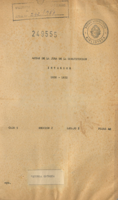 [Actas de la Jura de la Constitución : Interior : 1830-1832]