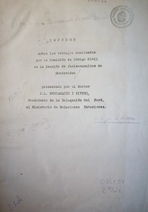 Informe sobre los trabajos realizados por la Comisión de Código Civil en la Reunión de Jurisconsultos de Montevideo