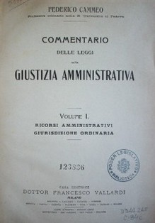 Commentario delle leggi sulla giustizia amministrativa