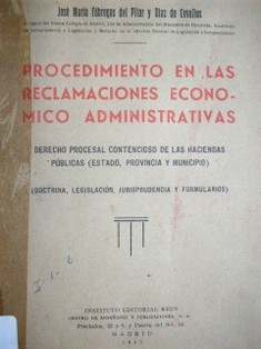 Procedimiento en las reclamaciones económico administrativas