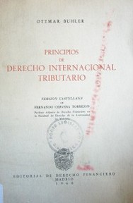 Principios de Derecho Internacional Tributario