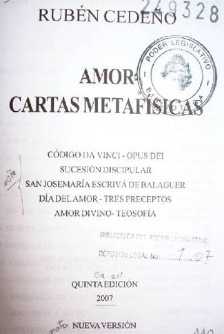 Amor : carta metafísicas