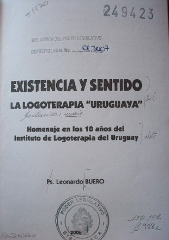 Existencia y sentido : la logoterapia "uruguaya"