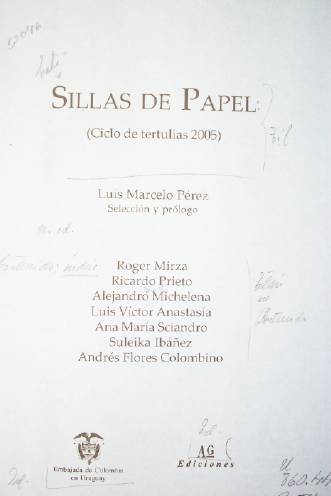 Sillas de papel : (ciclo de tertulias 2005)