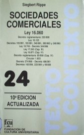 Sociedades comerciales : ley Nº 16.060 de 4 de setiembre de 1989