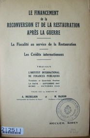 Le financement de la reconversion et de la restauration après la guerre