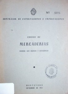 Código de mercaderías : rubros, sub-rubros y categorías