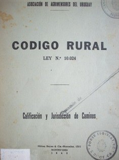 Código rural : Ley Nº 10.024