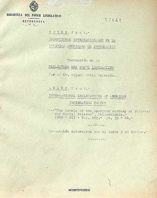 Deducciones internacionales de la política americana de inmigración