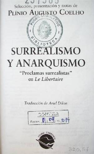 Surrealismo y anarquismo : "proclamas surrealistas" en Le Libertaire