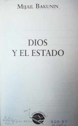 Dios y el Estado