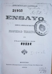 Primeras líneas de un ensayo sobre el arreglo de nuestra propiedad territorial