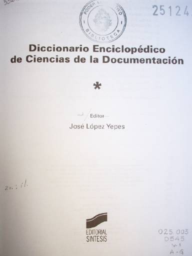 Diccionario enciclopédico de Ciencias de la Documentación