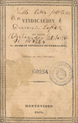 Vindicación del Doctor D. Joaquín Vendrell de Pedralbes, Abogado de esta República