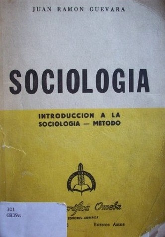 Sociología : introducción a la sociología - método