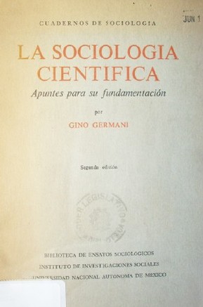 La sociología científica : apuntes para su fundamentación