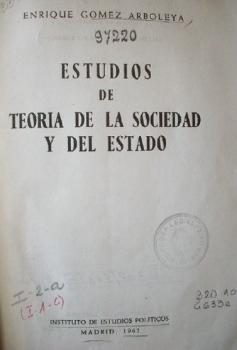 Estudios de teoría de la sociedad y del estado