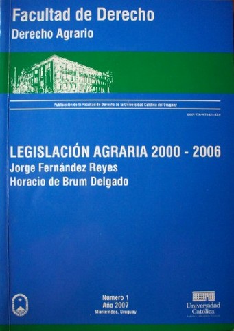 Legislación agraria : años 2000-2006