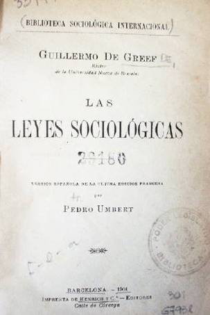 Las leyes sociológicas