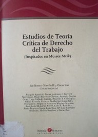 Estudios de teoría crítica de Derecho del Trabajo : (Inspirados en Moisés Meik)