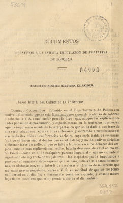 Documentos relativos a la injusta imputación de tentativa de soborno