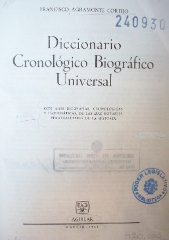 Diccionario cronológico biográfico universal