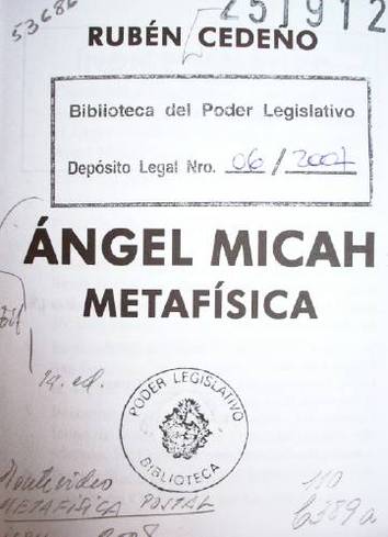 Angel Micah : metafísica