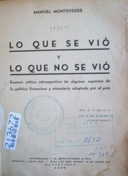 Lo que se vio y lo que no se vio. El Banco Central del Uruguay y la situación financiera del momento