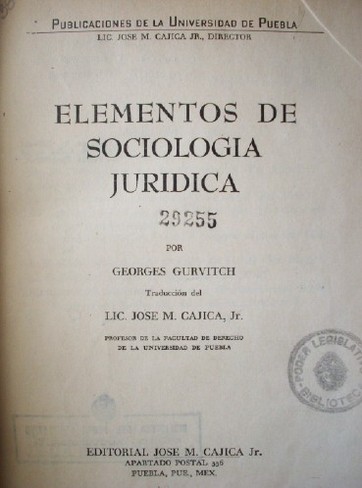 Elementos de sociología jurídica