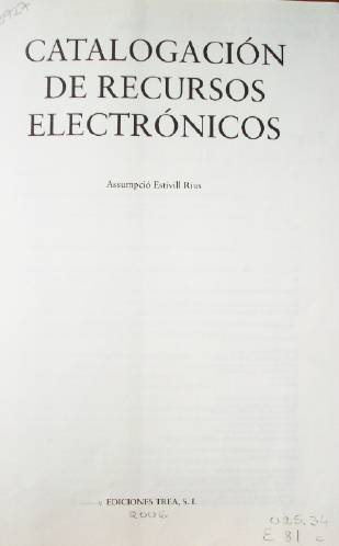 Catalogación de recursos electrónicos