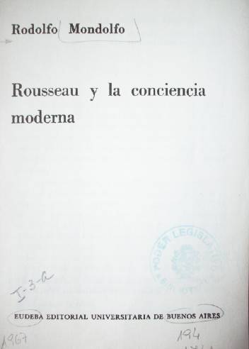 Rousseau y la conciencia moderna