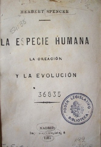 La especie humana : la creación y la evolución