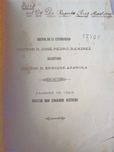 [Tesis del Dr. Dn. Ruperto Pérez Martínez]
