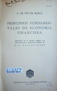 Principios fundamentales de economía financiera
