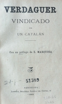 Verdaguer vindicado por un catalán