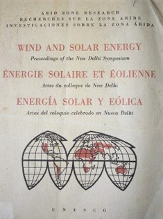 Wind and solar energy = Energie solaire et éolienne = Energía solar y eólica