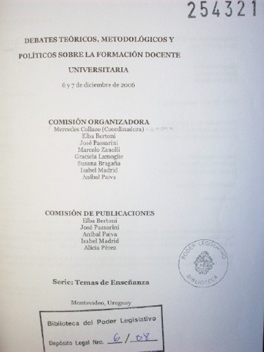 Debates teóricos, metodológicos y políticos sobre la formación docente universitaria