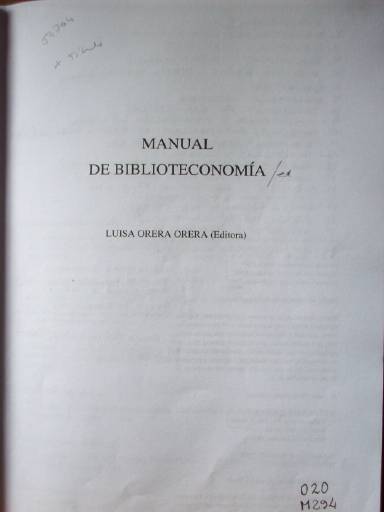 Manual de biblioteconomía