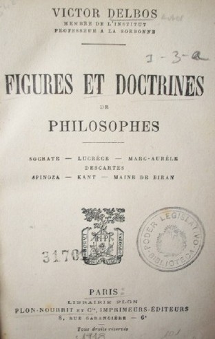 Figures et doctrines de philosophes