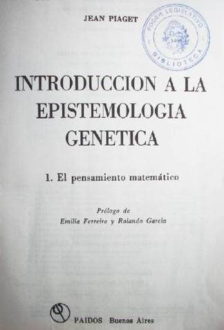 Introducción a la epistemología genética